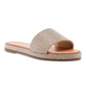 Lizaa Rhinestone Platform Slide Sandals